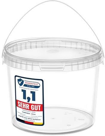 Garronda Secchio con Coperchio 3 L per la conservazione di Prodotti Alimentari e chimici 5 Pezzi Trasparente GD-0072