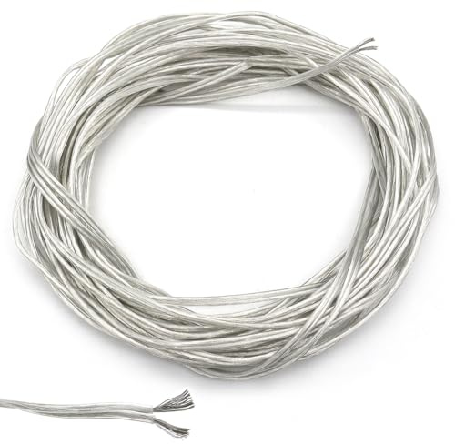 GOIYZTTR 10M Transparent PVC Flexible Kabel, 2-Adriges Flachkabel 20 AWG Kabel Durchmesser 3 mm zum Einbau von Elektrogeräte mit Geringem Stromverbrauch