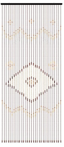 Aohuada 90 x 208 cm Madera Perlas Cortina Bambú 31 Line Wave Dense Fringe Perla Cortina de Puerta de Bambú Cortina de Perla Mosquitera Cortina de hilos de madera