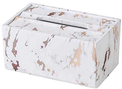 Kosmetiktücher Box Taschentuchbox-Abdeckung, moderner kreativer Marmor-Taschentuch-Aufbewahrungsbox, Wohnzimmer, Büro, Desktop, dekorativer Taschentuchbox-Halter für Esszimmer Badezimmer Schlafzimmer(