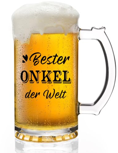 Joymaking Bierglas Geschenk für Bester Onkel - Weihnachten, Geburtstag, Du Wirst Onkel, Beste der Welt - Biermug 0,5L