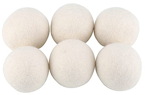 Wool, Wool Laundry Reusable Laundry Reusable Reduces Clothing Wrinkles and Saves Drying Time 6Pcs 6cm Wool Balls Replaces Dryer Sheets for Dryer