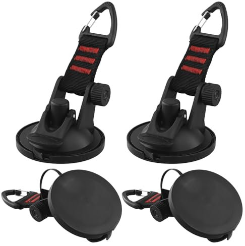QWORK® 4 Stück Hochleistungs-Saugnäpfe, Mehrzweck Camping Saugnäpfe, für Zuhause, im Freien, Auto, Transporter, LKW, Markise