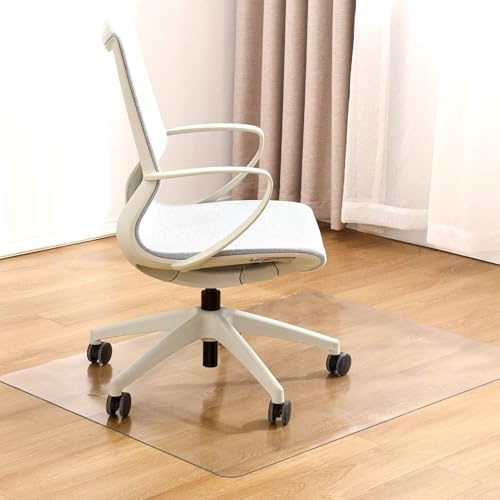 Office Chair Mat for Hard Floors 30x50cm 40x60cm 50x60cm 60x80cm 80x100cm PVC Clear Chair Mat 1mm Thick Anti-Slip Computer Desk Mat For Indoor Hallway Living Room Easy Clean(Transparent - 1 mm,50 cm ×