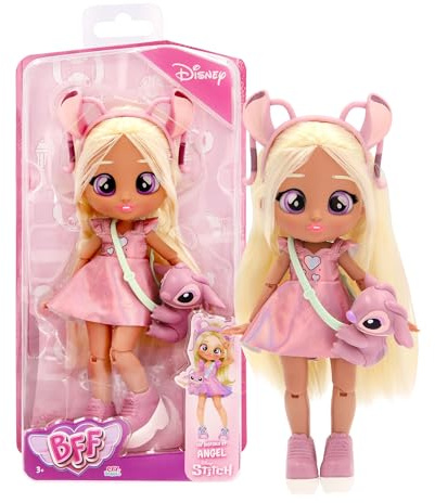 BFF by BEBÉS LLORONES Disney Angel, Muñeca Articulada para Jugar a Vestir, Accesorios Inspirados la Amiga de Stitch, Juguete Regalo para Niños y Niñas a Partir de 3 Años