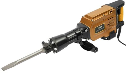 1700W Electric Demolition Hammer Drill, Heavy Duty Jack Hammer with 3 Chisels (Flat/Point/Scraper), Anti-Vibration Handle for Concrete, Brick, Tile Removal with Carrying Case
