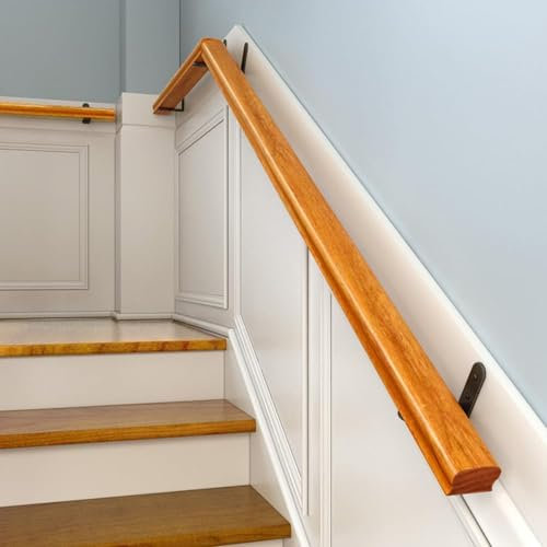 Holz-Treppen-Handlauf für drinnen und draußen, stabile Sicherheits-Wandhalterung, Stützstangengeländer, rutschfeste Treppenhandläufe für Zuhause, Garten, Korridor, Lofts, Terrassendielen, Haltegriff