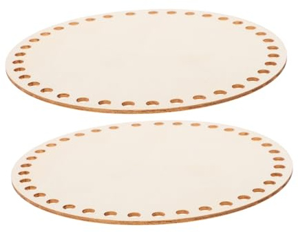 Homoyoyo Runder Holzkorbboden Für Häkelkorb Holzsockel Holzboden Sockel Für DIY-korbweben Häkelzubehör