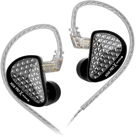 HIFIXAUDIO KZ AS16 PRO X In-Ear-Monitor, 16BA HiFi-Ohrhörer mit Kabel, professionelle IEM-Kopfhörer mit präziser elektronischer Frequenzweiche, funkelndes diamantähnliches Design für