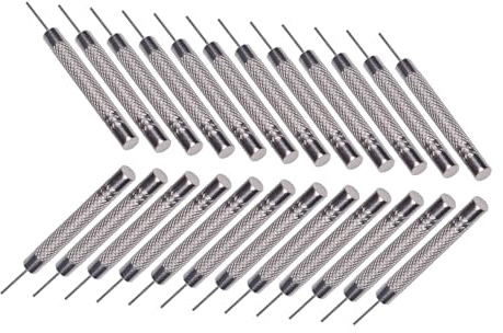 VERDANVERSE Uhrenarmband Pin Werkzeugset zum Entfernen von Uhrengliedern für Uhrenarmband Reparatur Stahl Silber 24 Stück mit Griffigkeit Tragbar