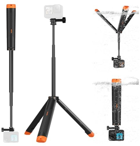 Svävande handtag selfiepinne stativ, 61 cm vattentät utdragbar pinne, flytande selfie pinne handtag för GoPro Hero 13/12/11/10/9/8/7/Max, DJI Osmo Action 5 Pro/4/3, Insta360 Ace Pro