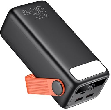 Laptop Batterie Externe 65W Power Bank 60000mAh, Charge Rapide Grande Capacité, Idéale pour Le Camping, Les Aventures en Plein Air, Smartphones et Tablettes