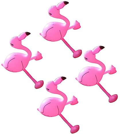 LALADEFIEE 4 Stück Aufblasbare Flamingo Schwimmtier Poolspielzeug für Strand Party Wasserspielzeug Leicht Tragbar Langlebig