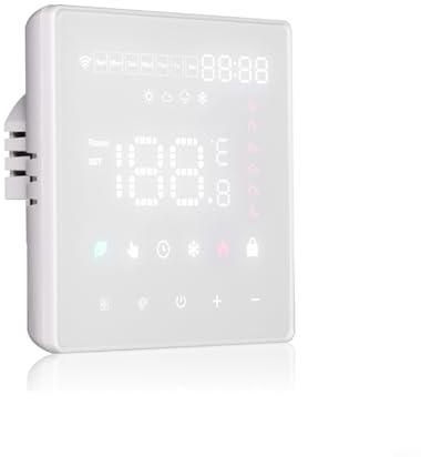 TONIXY Touch Screen Digital Programmable Electric Underfloor Heating Thermostat With Air And Floor Sensor 3600W 16A 220V White