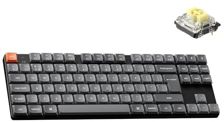 Keychron K1 Max Ultra-Slim Custom Mechanical Keyboard, QMK/VIA 2.4GHz Bluetooth USB Wired, Hot Swappable Low-profile Gateron Banana Switch with RGB Backlighting Ergonomic, TKL UK layout