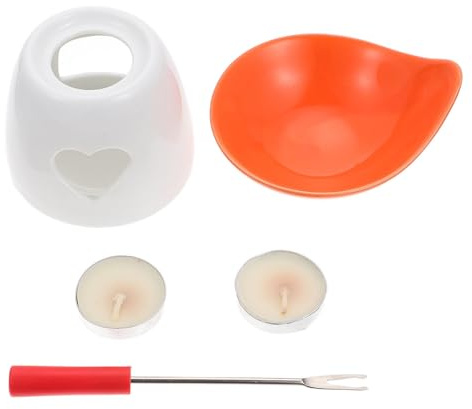 HYTROVE Fornello per Fonduta di Cioccolato in Ceramica e Acciaio Inox, per Sciogliere Cioccolato e Cera, per Panetteria e Negozi di Dolci, Set da 1 Colore Casuale