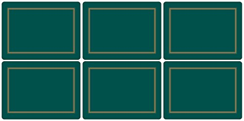 Pimpernel Home & Gifts Classic Emerald Placemats S/6, wood & cork, Multi Coloured, 30.5 x 23cm, X0010568044