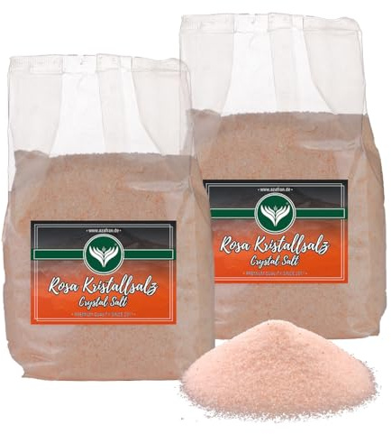 Azafran Rosa Kristallsalz (bekannt als Himalaya Salz) Steinsalz Ursalz fein 2kg