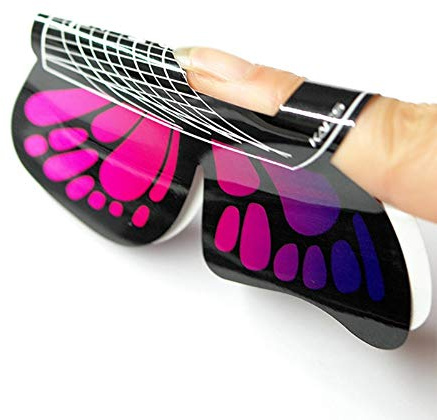 KADS 100pcs in 1 Roll Big Size Butterfly-shape Self Adhesive Gel Nail Extension Nail Forms for Acrylic Nails Tips