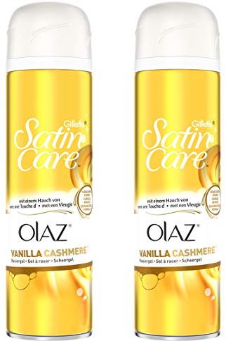 Gillette Venus Satin Care Vanilla Cashmere mit einem Hauch von Olaz Rasiergel, 2er Pack (2 x 200 ml)