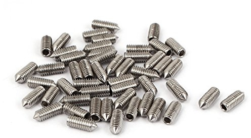 sourcing map M4x 10mm 304Edelstahl Kegel Point Innensechskant Grub Schraube 50PCS de