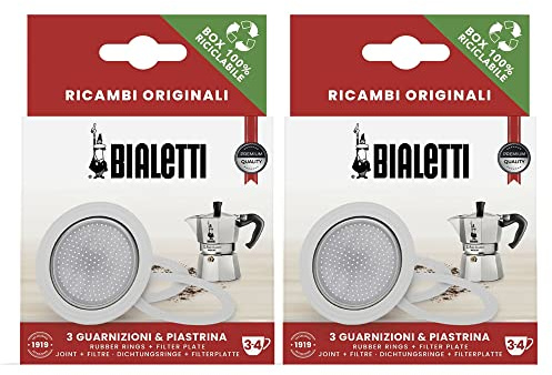 Bialetti Moka Express Replacement Filter/Gasket Set, 3 Cup (Pack of 2)