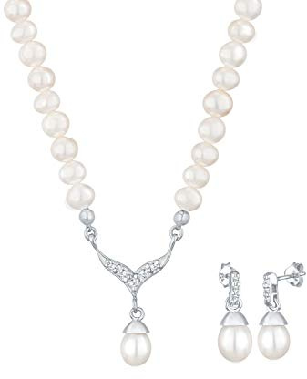 Elli Damen Schmuckset Perle mit Kristall