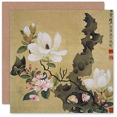 Wee Blue Coo GREETINGS CARD BIRTHDAY GIFT CHEN HONGSHOU LEAF JAPANESE ART