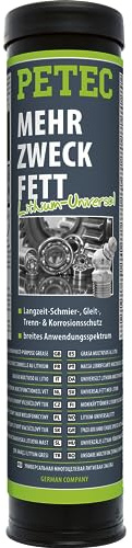 PETEC Mehrzweckfett Kartusche 400g Lithium Fett Lagerfett Hitzebeständig | Langzeit Auto Schmierfett für Lager, Gleitstellen, Gelenke. Kugellager Korrosionsschutzfett Schmiermittel