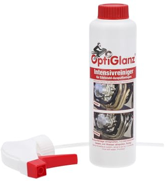 OptiGlanz Stainless Steel Cleaner (Removes Exhaust Pipe Bluing) - 250ml Spray Bottle