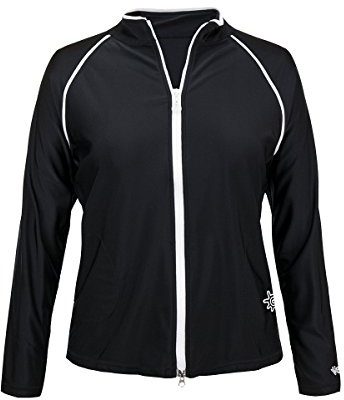 UV SKINZ Women’s Classic Water Jacket with UPF 50+ Sun Protection – Sun Protective Jacket, Pool Jacket for Women Black
