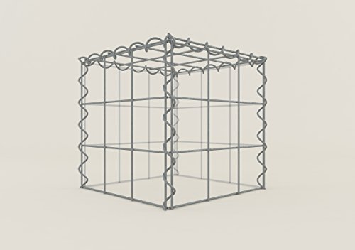 GABIONA Cesta de piedra de gavión rectangular, malla de 10 x 10 cm, profundidad de 30 cm, cesta de cultivo tipo 3, cierre de espiral, galvanizado (30 x 30 x 30 cm)