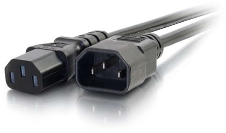 C2G 0.5 Metre 18 AWG Computer Extension Cord (IEC320C13 to IEC320C14) 1.5 Foot Kettle Lead/Power Cable, Black