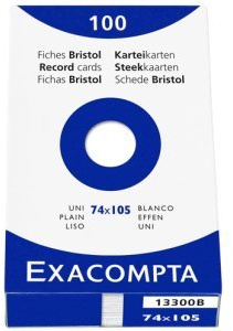 Exacompta Karteikarten A7 blanko weiß VE=100 Stück