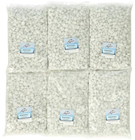 Dehner Aqua Aquarienkies Zierkies Carrara, weiß, 6 x 2.5 kg, 1er Pack (1 x 15 kg)
