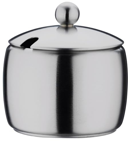 Café Stal Café Stål Bellux Range Premium - Azucarero de acero inoxidable 18/10, pulido con espejo, tapa con ranura para cucharadita, 5 onzas (150 ml), BS-005