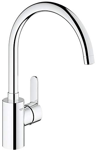 GROHE Eurostyle Cosmopolitan - Einhand-Spültischbatterie (langlebige Oberfläche, Schwenkbereich wählbar: 0° / 150° / 360°, Einlochmontage), chrom, 31127002