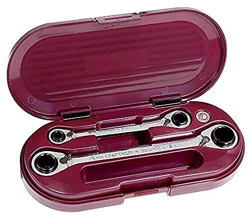 Kraftwerk 4-in-1 Ratschen Doppelringschlüssel Satz 2 tlg