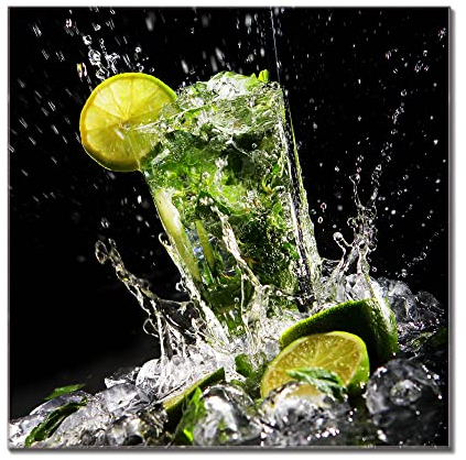 banjado Glas Magnettafel (60 x 40cm) - Magnetwand Glas - Magnetpinnwand als Memoboard - Pinnwand Magnettafel Küche, Büro, Kinderzimmer - Brasilianischer Cocktail