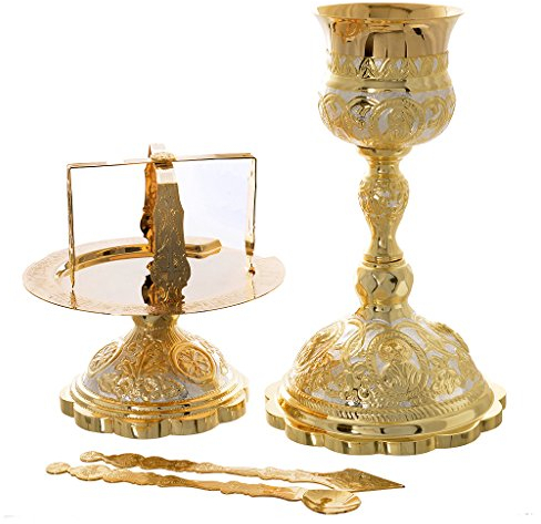 Holyart Set Chalice Paten cutlery Orthodox Liturgy
