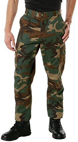 Rothco Relaxed Fit Zipper Fly BDU Pants, Woodland Camo, Medium