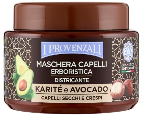 I Provenzali | Maschera Erboristica Karitè e Avocado, Capelli Secchi e Crespi, 200 ml