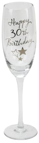30th Birthday Stars Champagne Flute Glass Gift