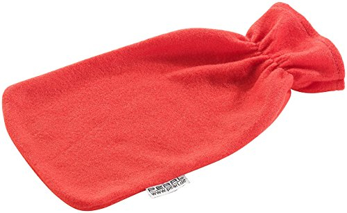 PEARL Bezug für Wärmflasche: Weicher Vliesbezug für 1-Liter-Wärmflasche, rot (Wärmeflaschenbezug, Überzug für, Waschmaschine)