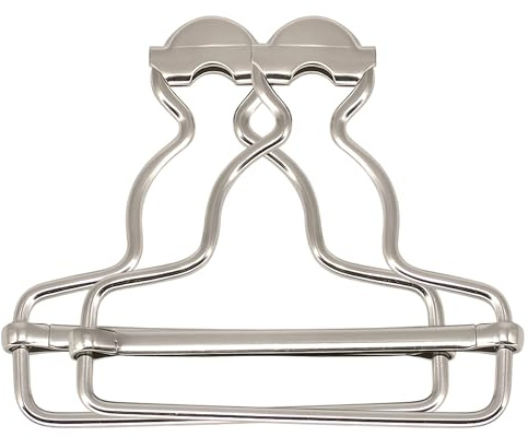 Trimmen Shop 53mm x 42mm Silber-Metallschnallen, Schnappclips zum Reparieren von Kleidung oder maßgefertigten Kleidern, große Befestigung von Latzhosen, Lätzchen und Schiebern, 2er-Set