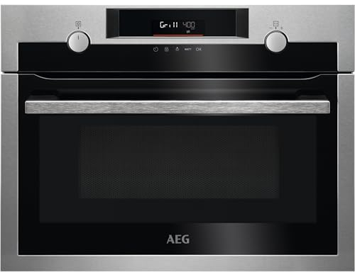 AEG 6000 Solo Microwave & Grill Built In Oven KME525860M, 42L Capacity, Multiple Functions, Defrosting, Clean Enamel, LED Display, Child lock, Antifingerprint Coating, Stainless Steel