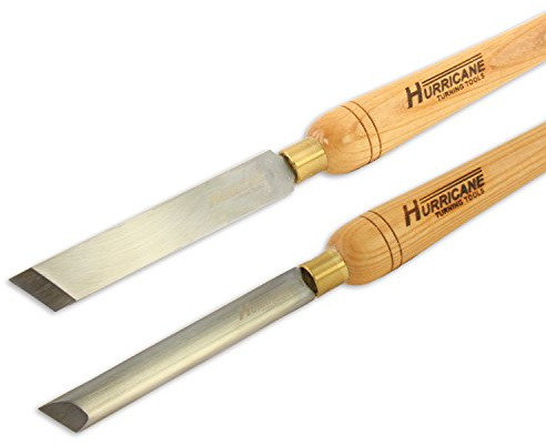 Hurricane Turning Tools, HSS, 2 Piece Skew Chisel Set (1 Standard and 3/4 Oval), Standard Series Woodturning Tools
