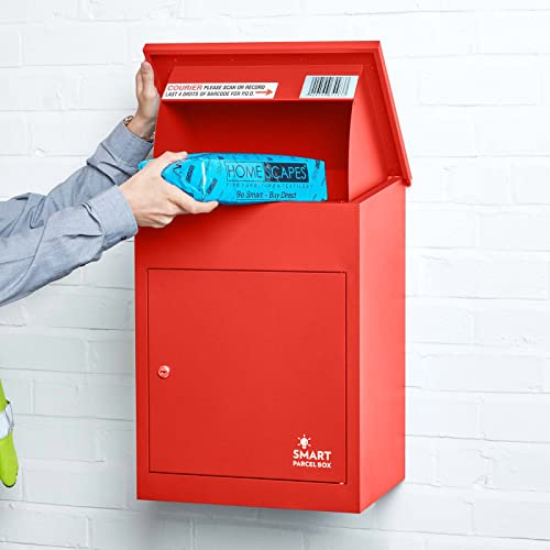 Smart Parcel Box, cassetta postale da parete, colore rosso, per garantire maggiore sicurezza quando si ricevono pacchi multipli e di grandi dimensioni acquistati su internet
