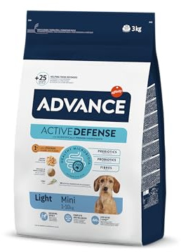 Advance Mini Light, Pienso para Perros Adultos de Razas Pequeñas Bajo en Grasa con Pollo, 3kg
