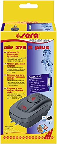 sera air 275 R Plus Luftpumpe | 275 Liter/Stunde mit 2 Anschlüssen | Leise & langlebig | Modulsystem mit Rückschlagventil | Ideal für Sauerstoffanreicherung & Dekorationselemente